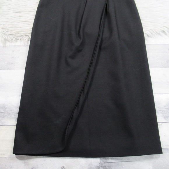 GIORGIO ARMANI Black Wool Crepe Tulip
Draped Sleeveless Sheath Dress Size 42 / 6 - Picture 7 of 14